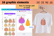 Cute Pumpkin Vector Clipart Pack, a Seasonal Illustration by NataKa (Thumbnail 3 of 4)