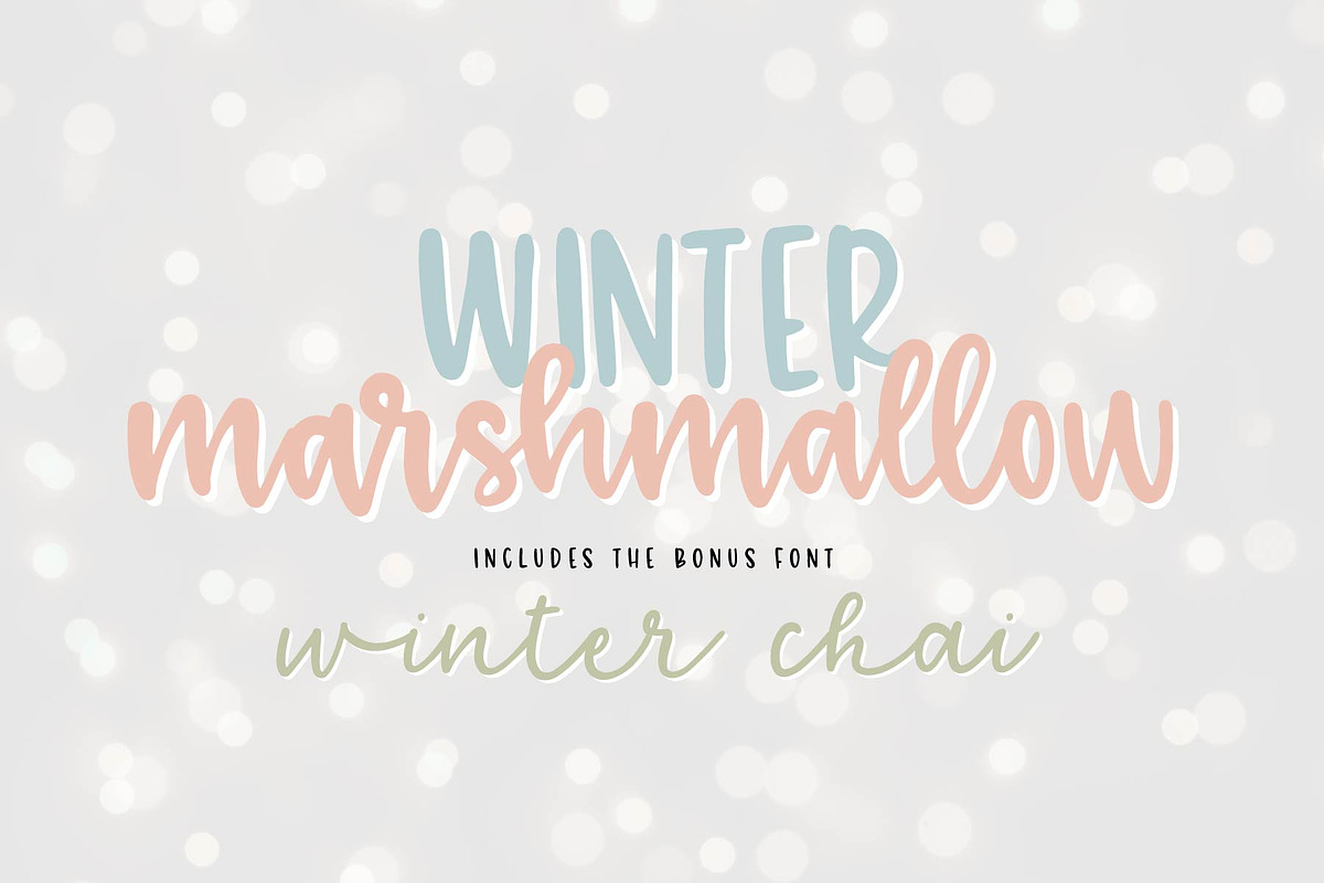 winter marshmallow + winter chai, a Script Font by OnTheSpotStudio (Photo 1 of 6)