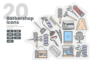 Barber Tools & Hair Salon Icons, a Duotone Icon by erifqizeicon