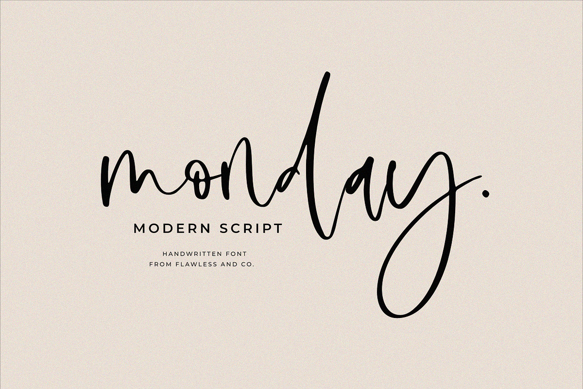 Monday Script, a Script Font by Flawless And Co (Photo 1 of 8)