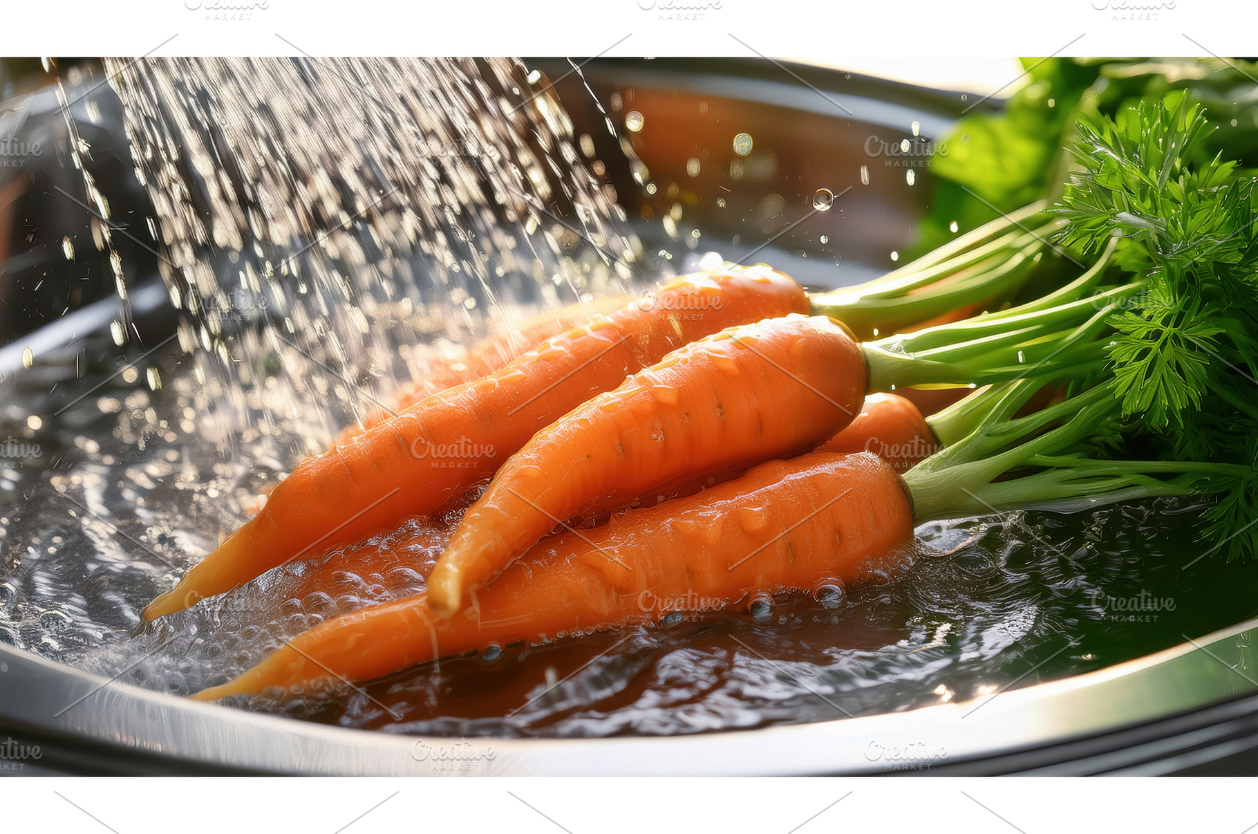 Freshly washed carrots with green, a Food & Drink Photo by Igor Tichonow