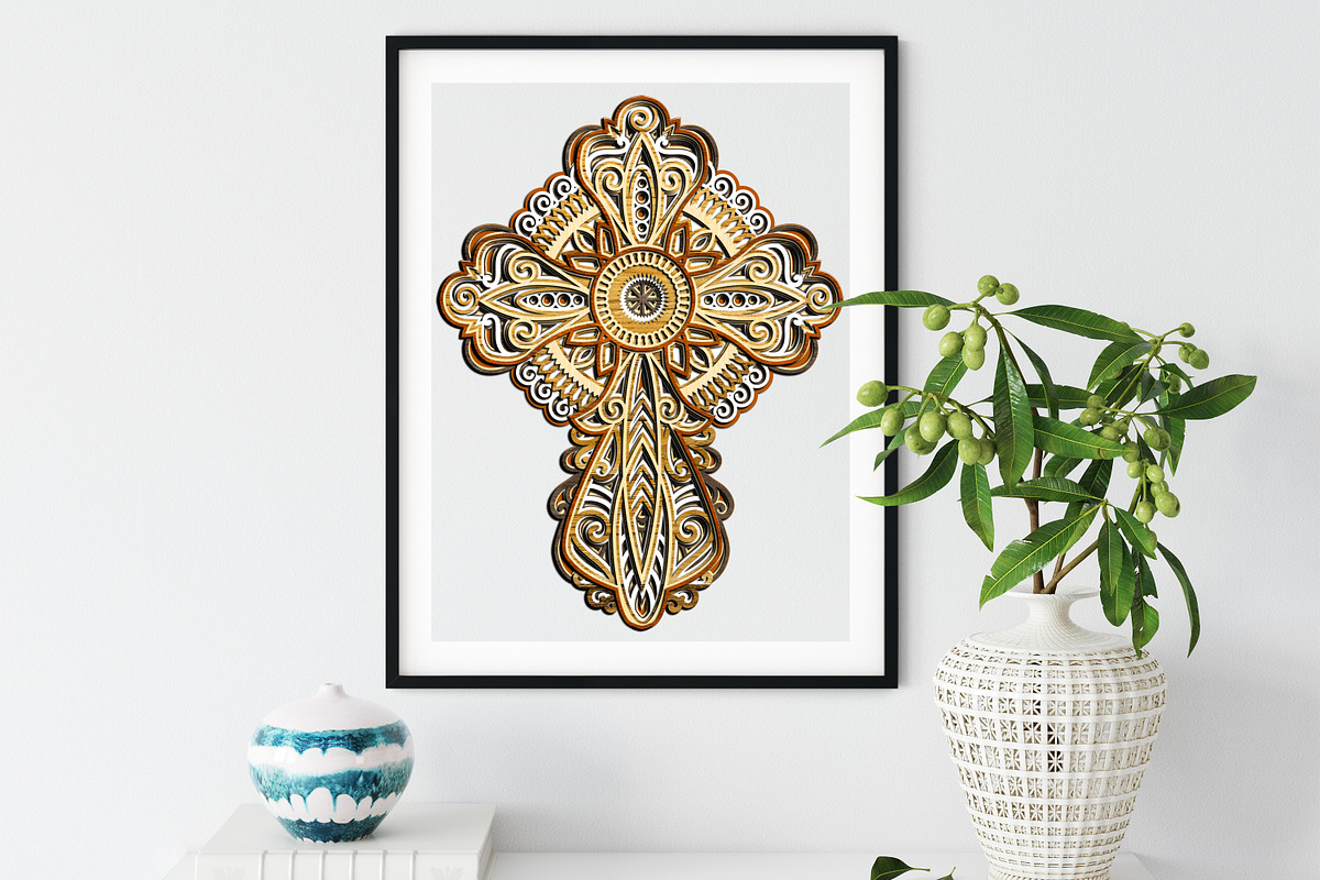 CROSS Multilayer Template,Wall Decor, a Design Template by LaserCutano (Photo 7 of 7)