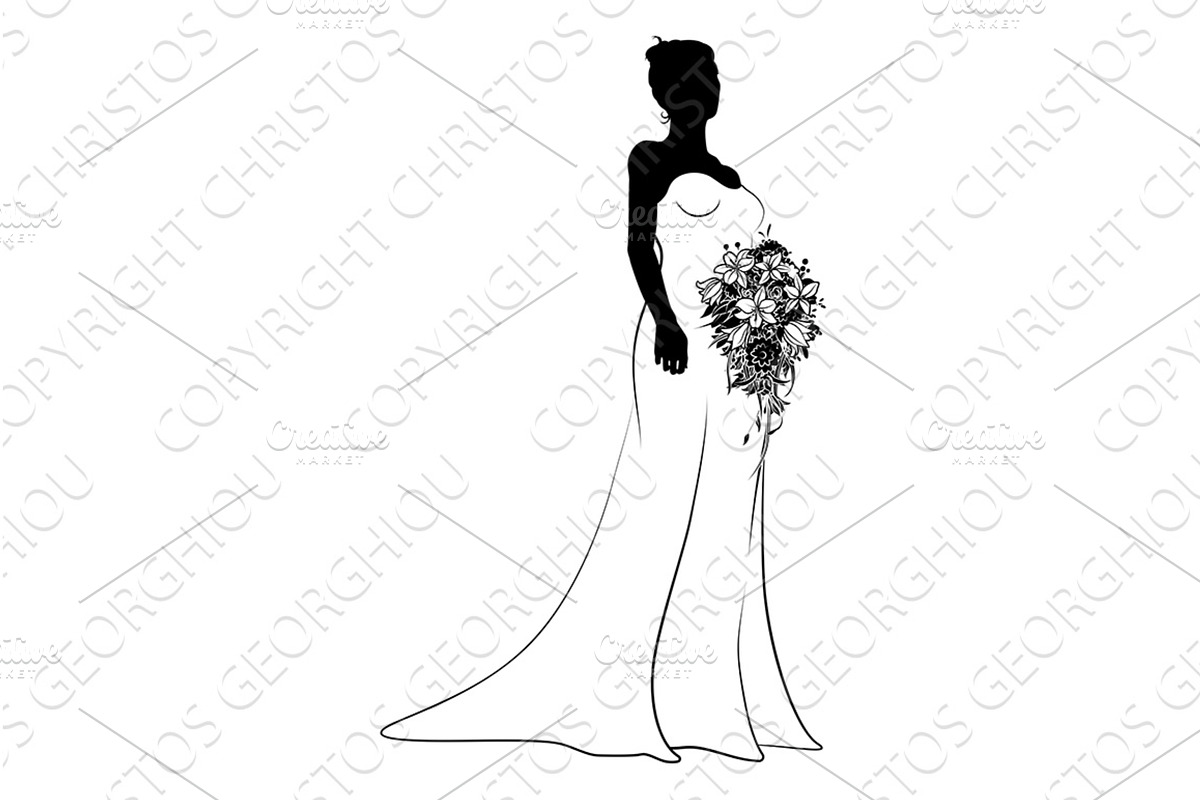 Bride Bridal Wedding Dress, an Illustration by Christos Georghiou