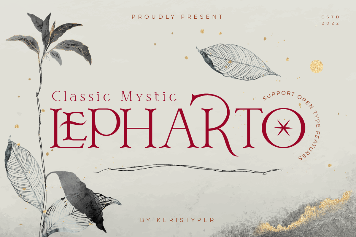 Lepharto, a Serif Font by kerismaker (Photo 1 of 12)