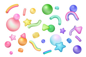 3d objects festive decor celebrate, an Object Illustration by Lemberg Vector