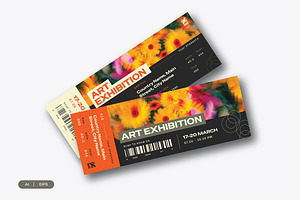 Art Exhibition Ticket Template, a Stationery Template by Siska Arista