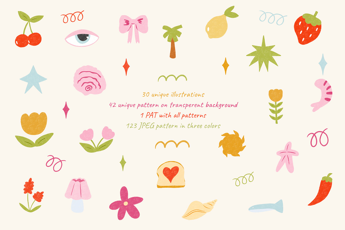 Whimsy & Play Patterns, a Pattern Graphic by Feelsoul (Photo 2 of 12)
