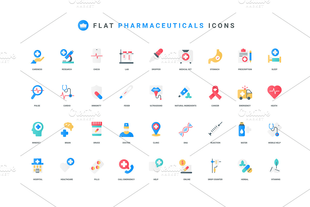 Medical care laboratory icons, an Object Illustration by Lemberg Vector