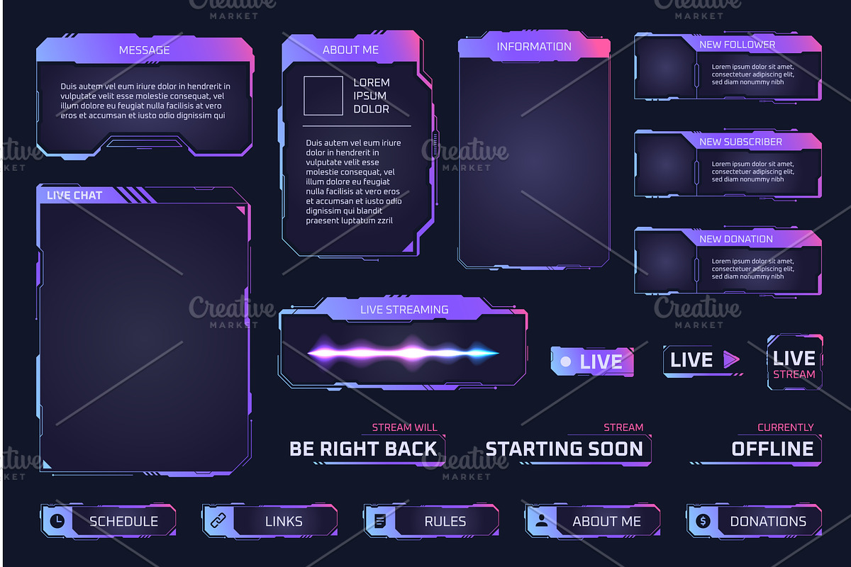 Game stream panels. Twitch streaming, a Graphic by Stock-Smart-Start