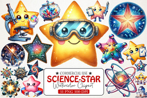 Science-Star-Clipart, an Illustration by RobertsArt