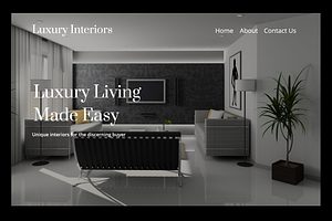 Easy living landing page for AdobeXD