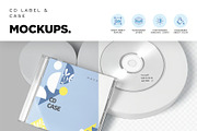 CD Label & Case Mockups, a Product Mockup by megostudi0 (Thumbnail 4 of 7)