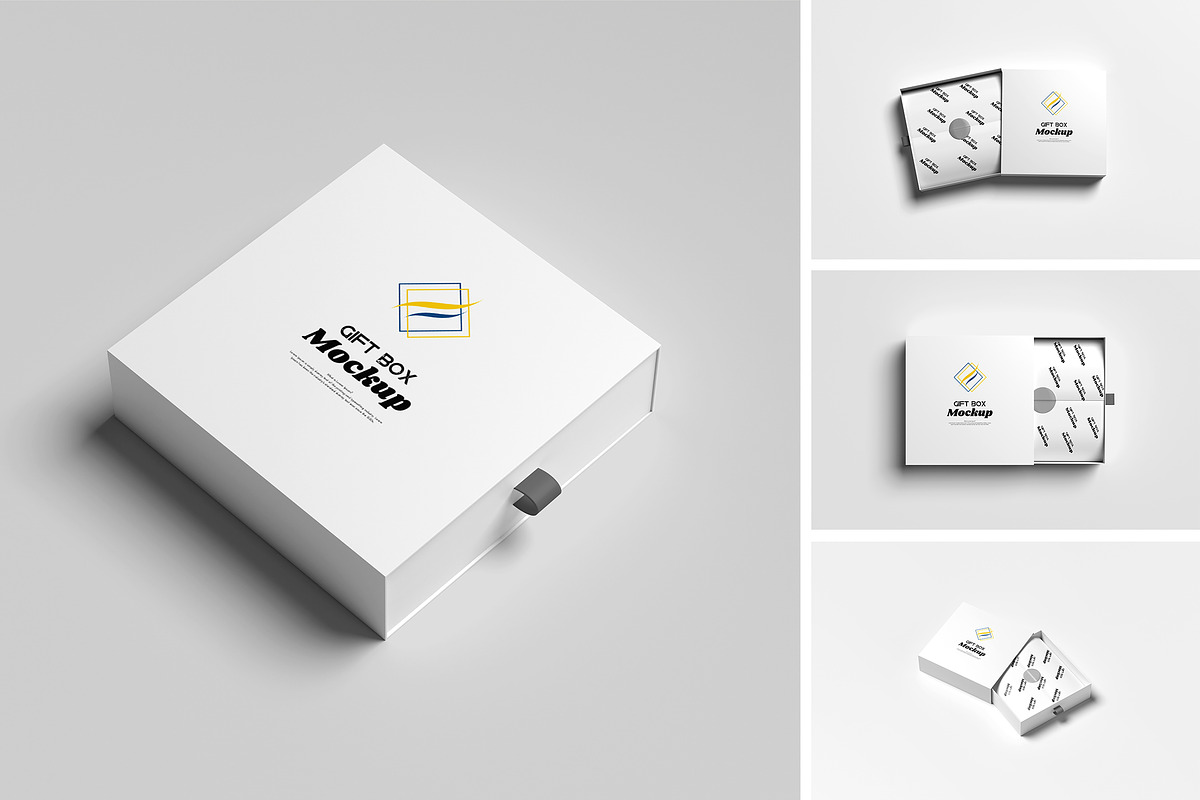 Gift Box Mockup, a Merchandise Mockup by AnasStudio (Photo 1 of 7)