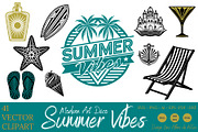 SUMMER VIBES Art Déco 41 VECTORS, a Seasonal Illustration by Une Affaire de Filles (Thumbnail 1 of 4)