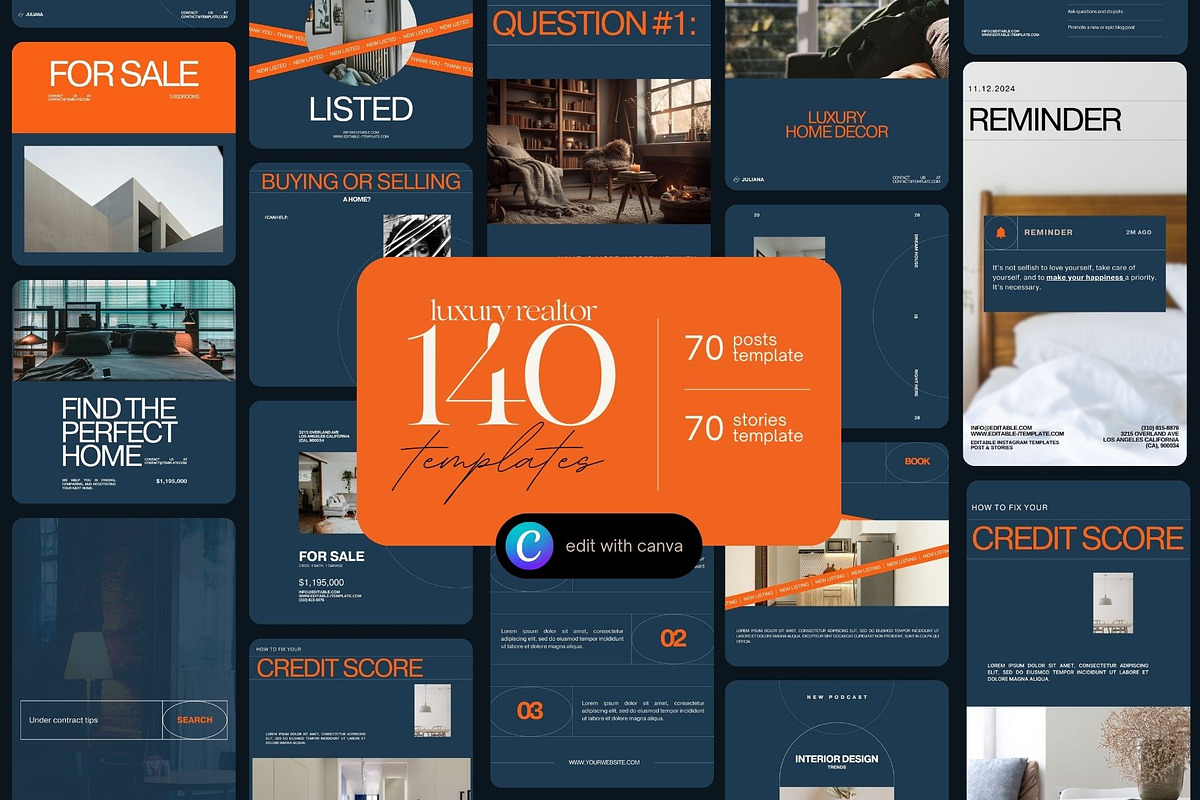 140 Luxury Real Estate Template, a Social Media Template by Prapti Design (Photo 1 of 12)