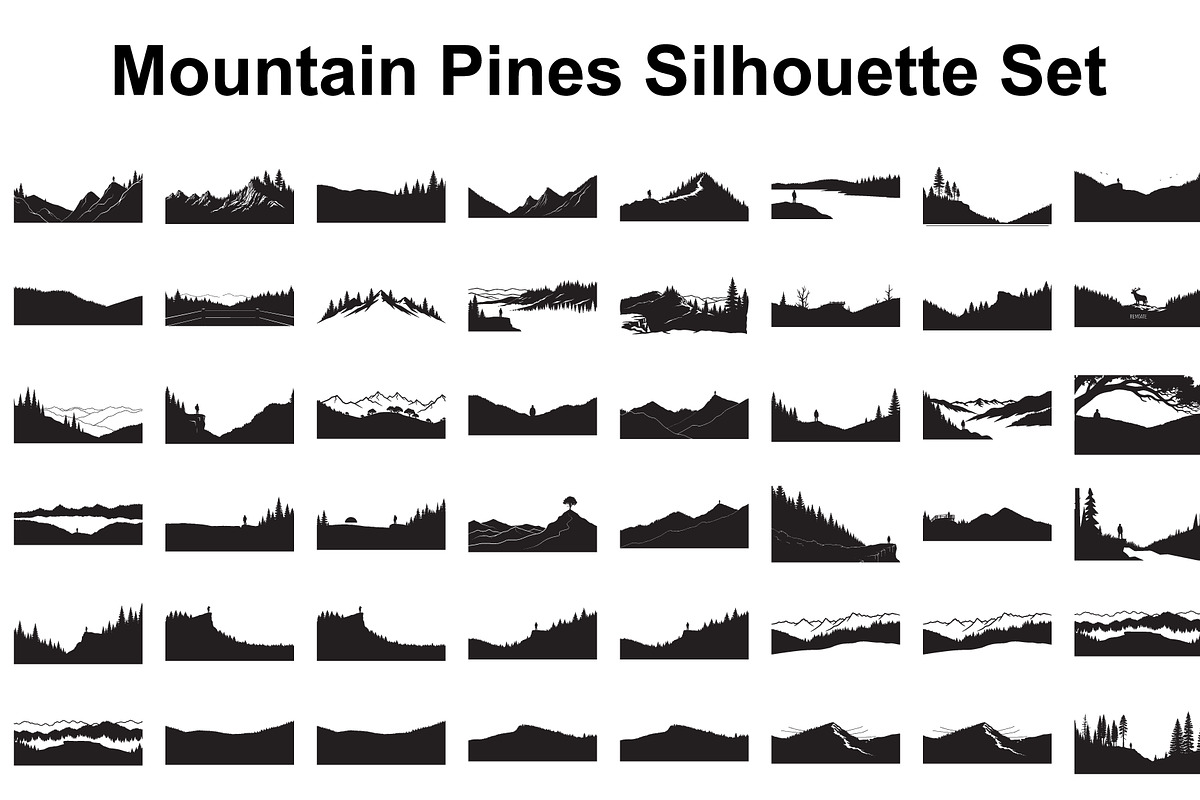 Mountain Pines Silhouette, a Graphic by hafijul (Photo 1 of 17)