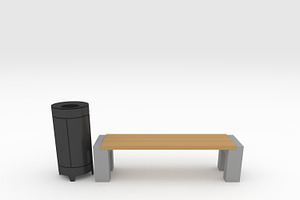 3D Model Bench Park 37