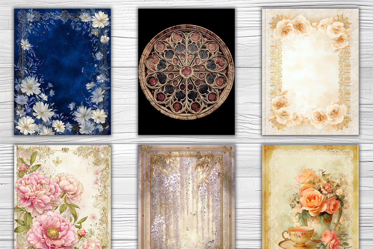 Victorian Floral Book Cover Bundle, a Brochure Template by LA Design (Photo 4 of 10)