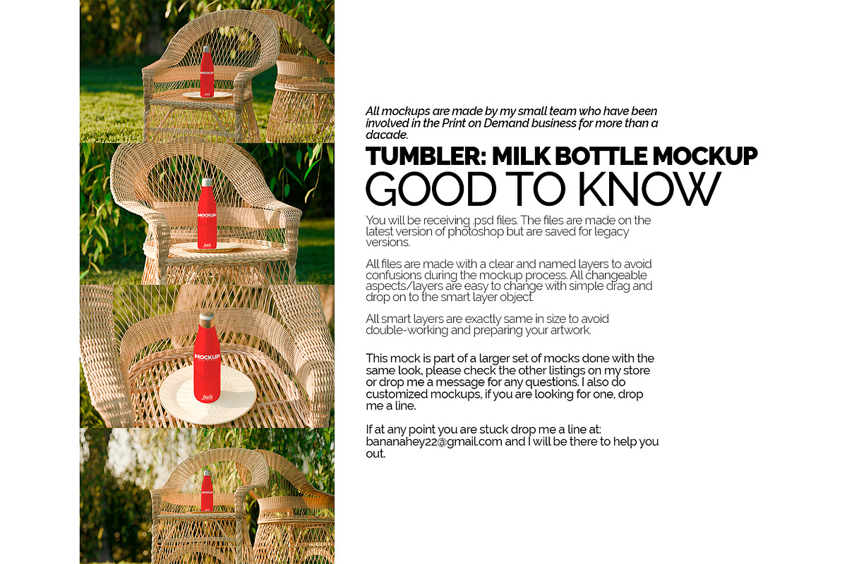 Milk Bottle Tumbler Mockup Arbor, a Cups & Container Mockup by Banana Mockups (Photo 5 of 6)