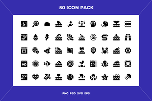 World oceans day icons, an Icon by Wencory