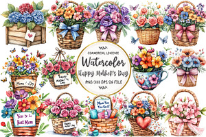 Happy Mother's Day Clipart, an Illustration by OK Design