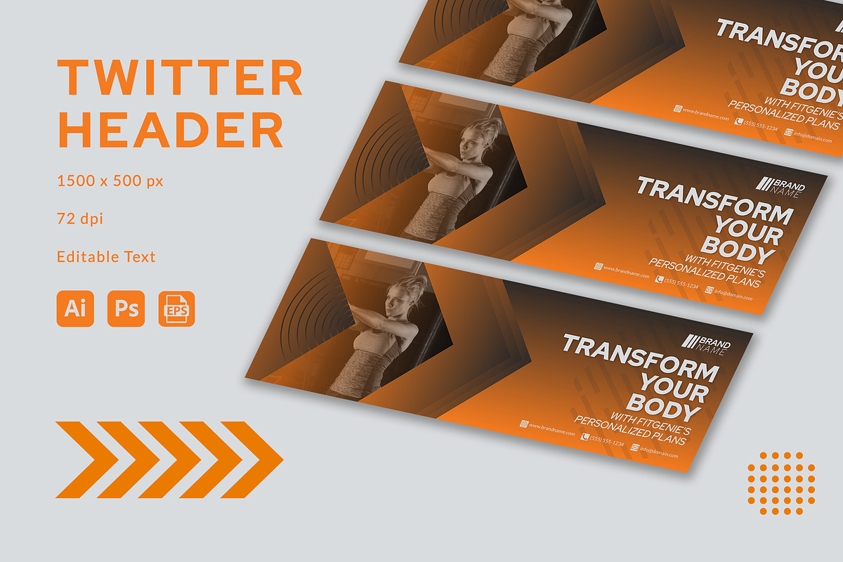 Gym Center - Twitter Header, a Social Media Template by StreaksideStd (Photo 1 of 3)