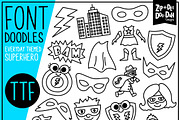 Superhero Doodle Font, a Handwritten Font by Zip-A-Dee-Doo-Dah Designs (Thumbnail 1 of 2)