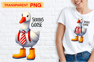 Serious goose PNG funny design, a Transportation Illustration by LoLoArt