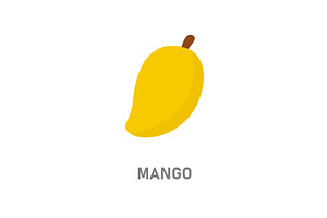 Mango tropical fruit icon. Yellow, a Food Illustration by GraphiShop