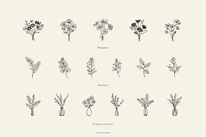 FLORIST'S Line Art Illustrations