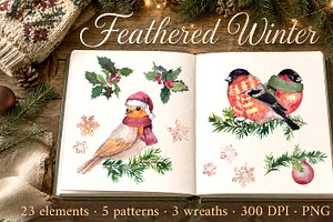 Watercolor forest, animals clipart