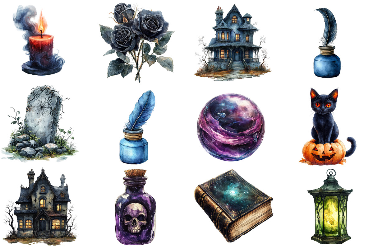 Dark Halloween Sublimation Clipart, an Illustration by Designworld (Photo 2 of 5)