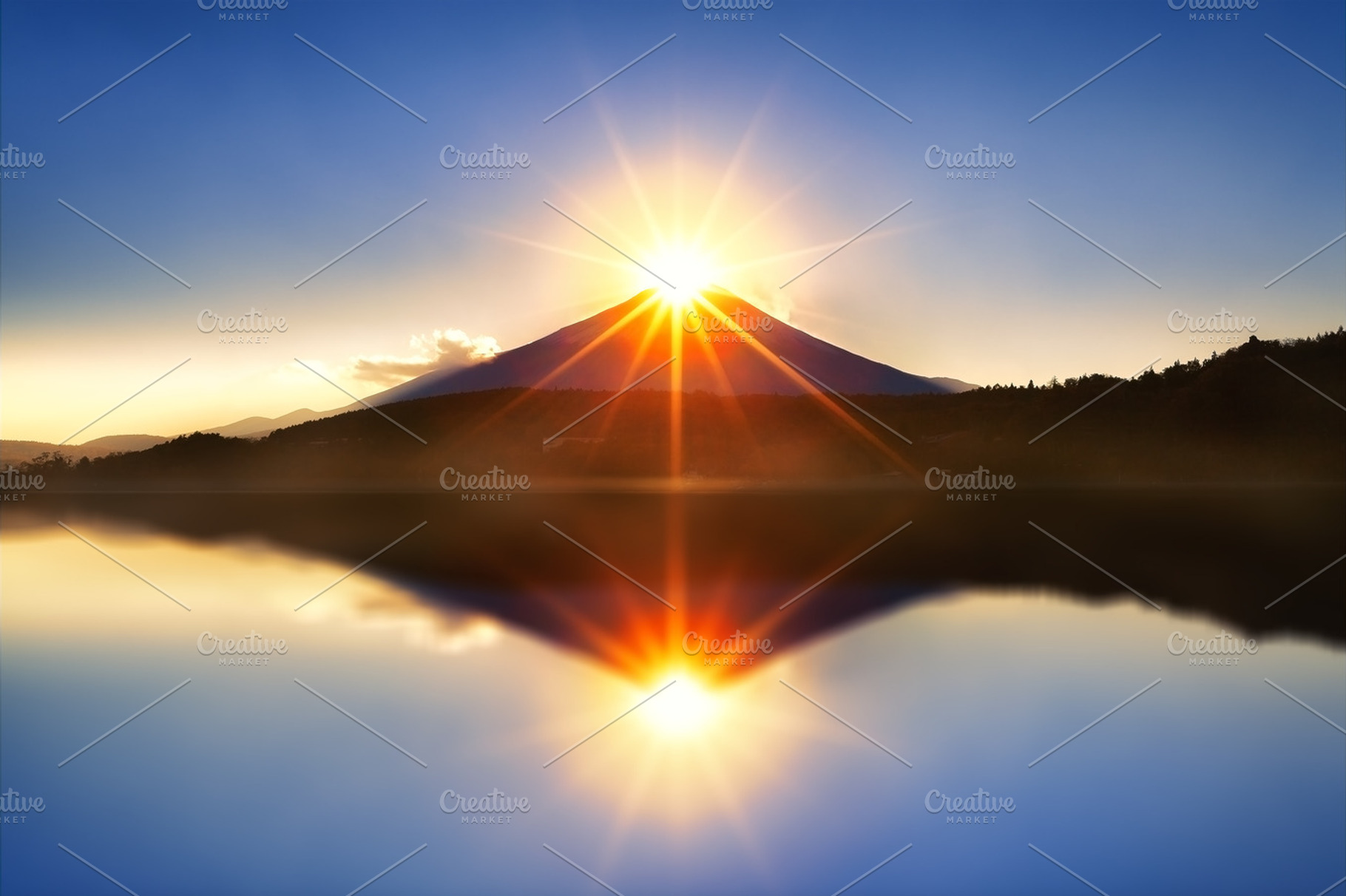 Mount Fuji with diamond flare, a Nature Photo by KHphotography