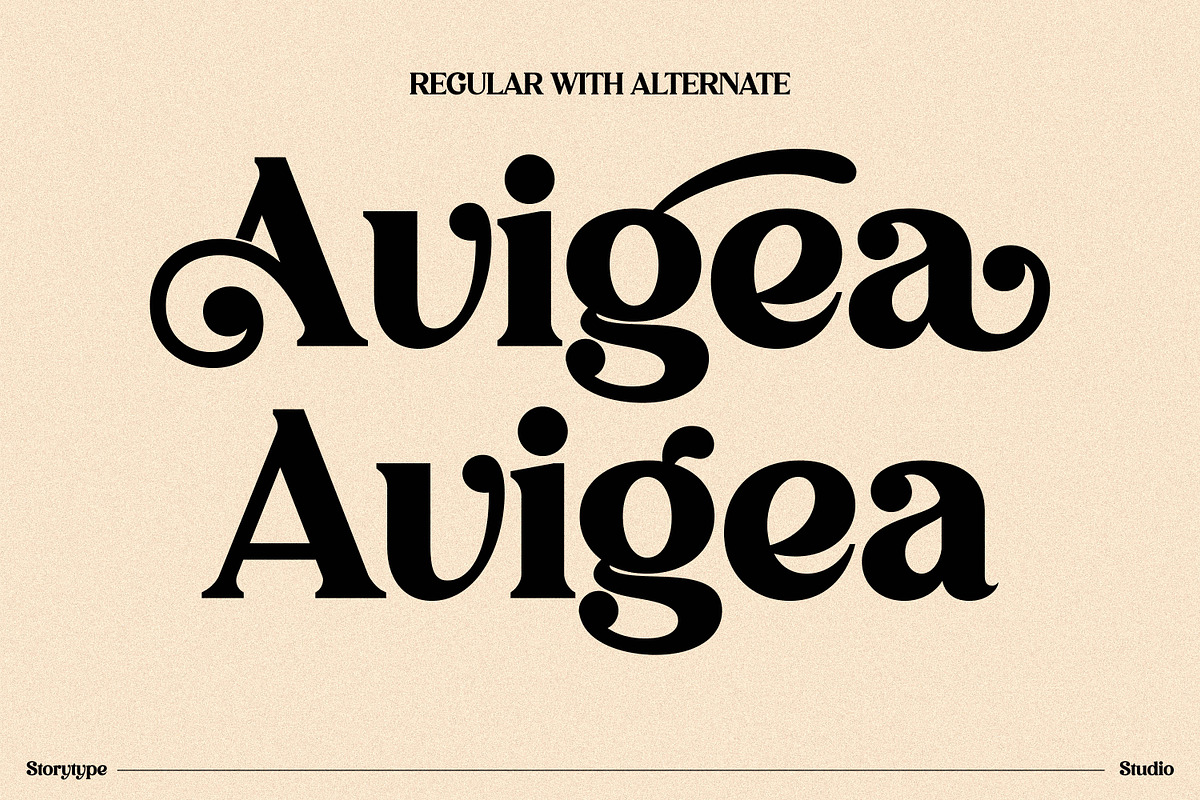 Avigea Modern Serif Font Display, a Script Font by Storytype Studio (Photo 3 of 10)
