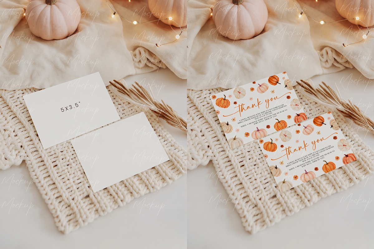 Minimalist Autumn Card Mockup, a Product Mockup by TatiMockup (Photo 2 of 3)