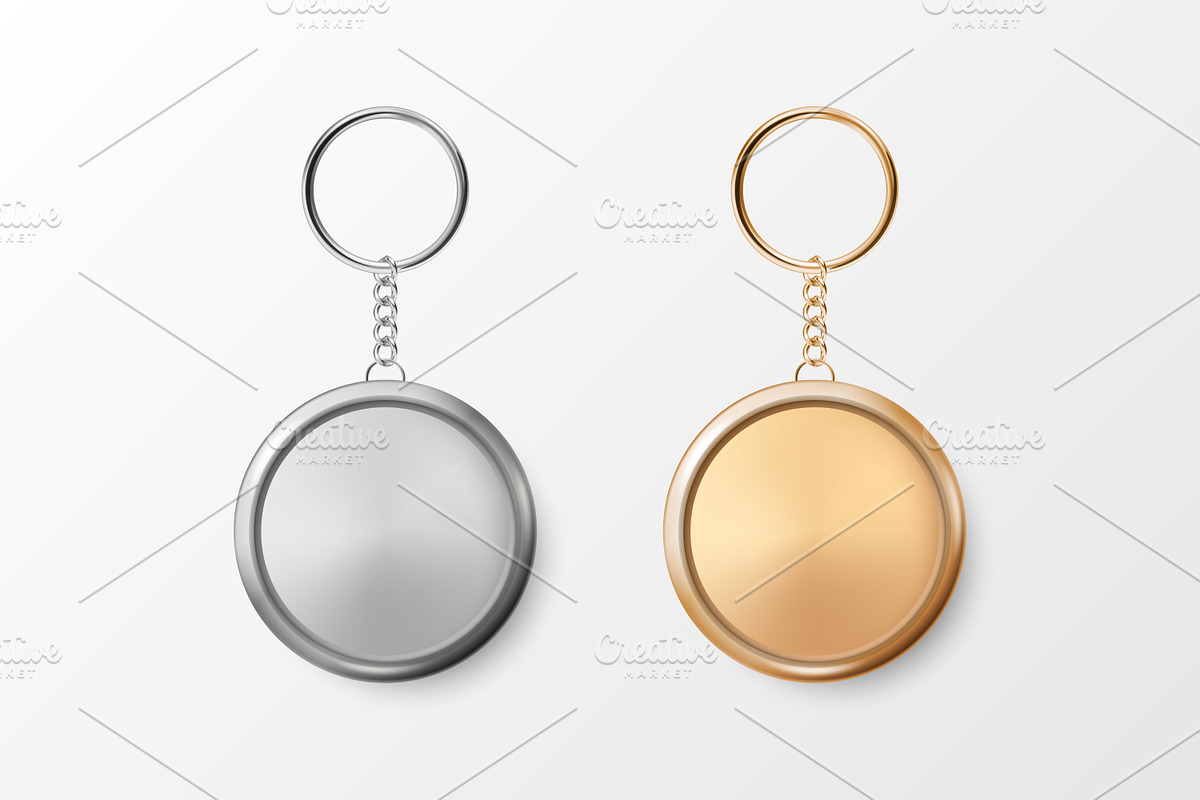 Vector Keychain with Ring and Chain., an Object Graphic by Gomolach (Photo 1 of 3)