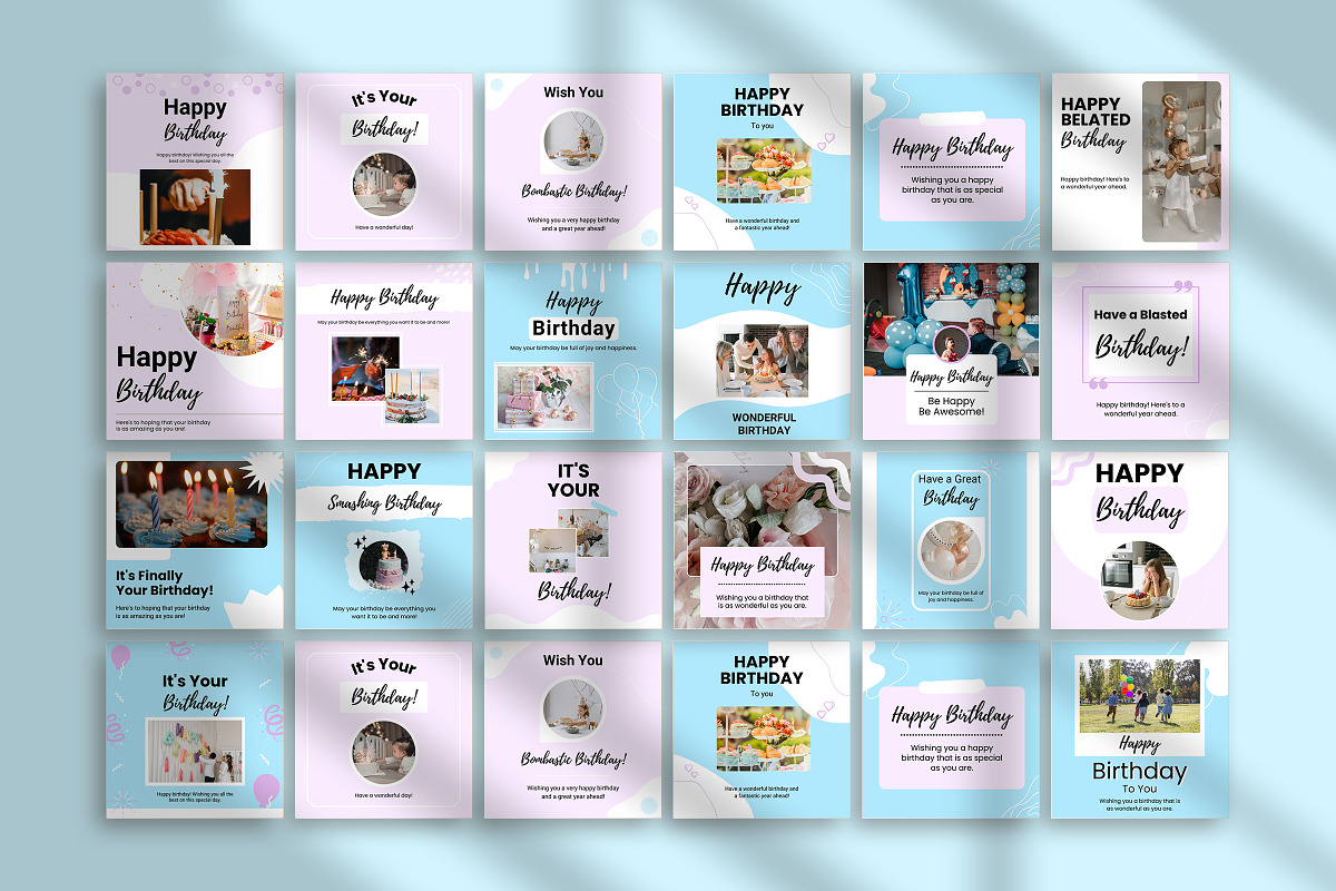 Happy Birthday Instagram Canva Post, a Social Media Template by Snapybiz (Photo 7 of 10)