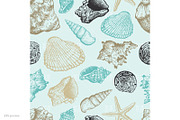 Sea Shells Pattern, a Pattern Graphic by kotoffei (Thumbnail 2 of 2)