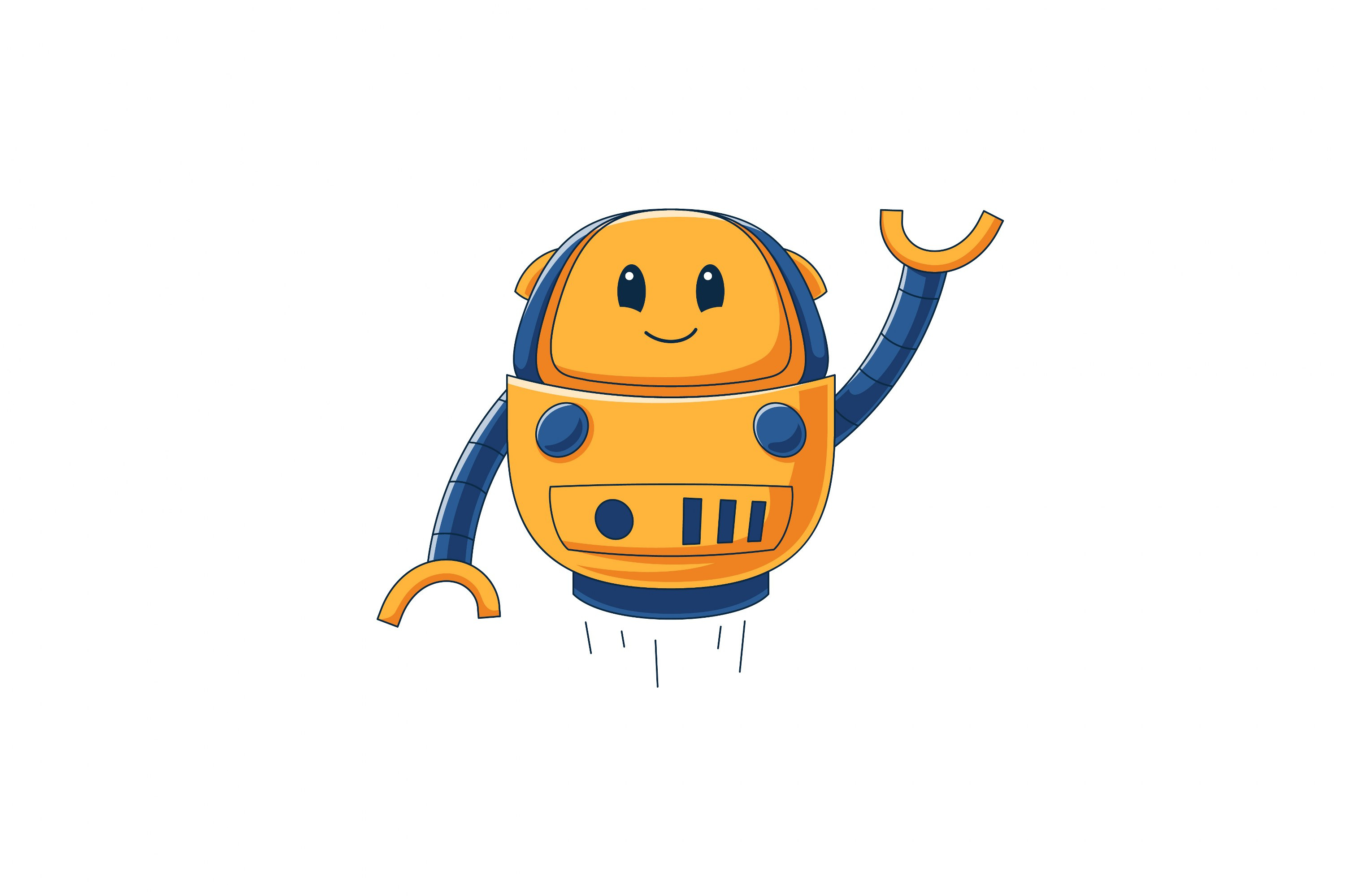 Cute Robot Character Design, an Illustration by triplethree_graphic