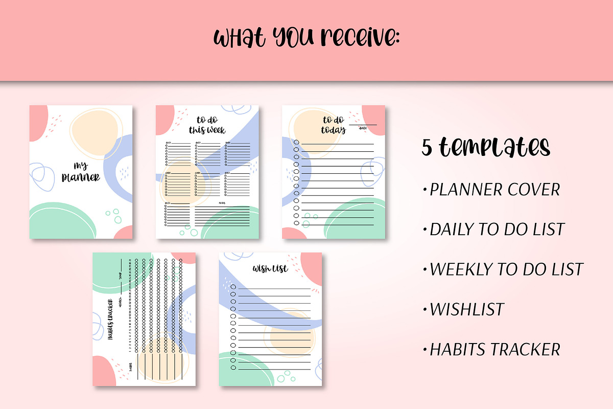 Personal Planner Printable Template, a Stationery Template by AnnaViolet_store (Photo 3 of 14)