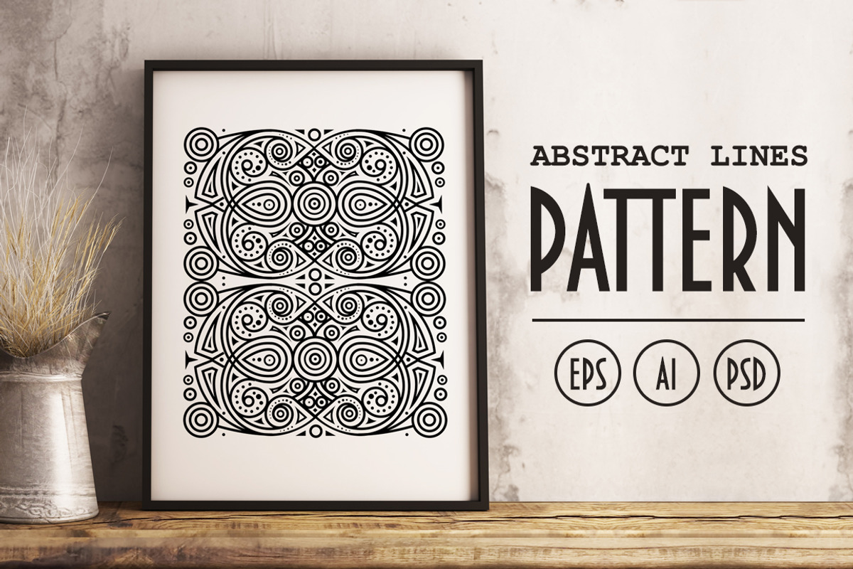 Abstract Lines Pattern (4 colors), a Pattern Graphic by ToozDesign (Photo 1 of 5)