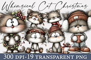 Whimsical Cat Christmas Clipart, an Illustration by Designworld (Thumbnail 1 of 5)