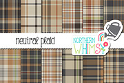 Neutral Plaid Seamless Patterns, a Pattern Graphic by Northern Whimsy Design (Thumbnail 1 of 3)