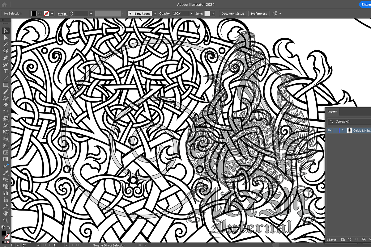 Celtic Tree of, Life Coloring Page, a Decorative Illustration by Abysm Internal (Photo 4 of 4)