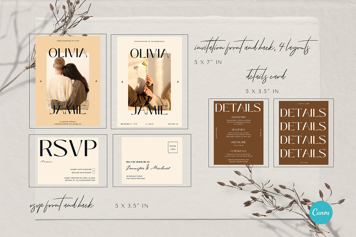 Modern & Minimalist Wedding Invite, an Invitation Template by StudioVonBraitenberg (Photo 9 of 10)