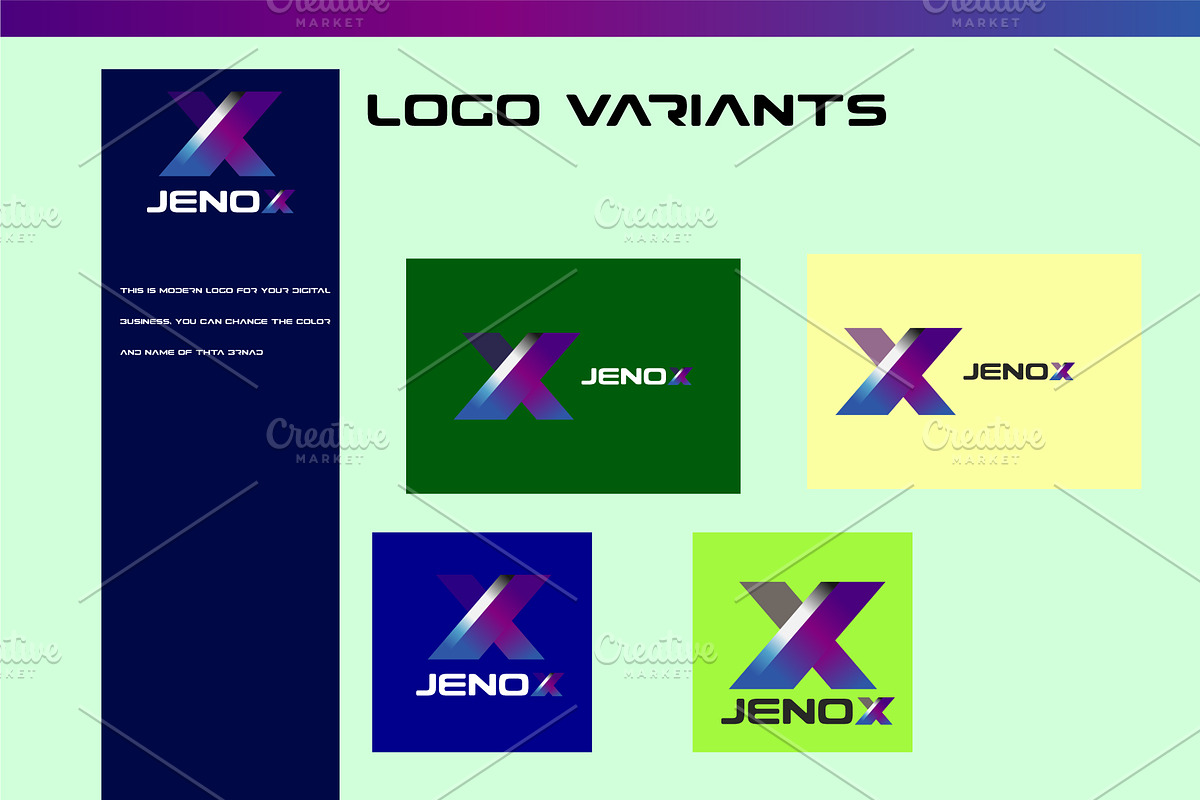 X letter logo-jenox modern logo, a Branding & Logo Template by Zsstudio (Photo 2 of 2)