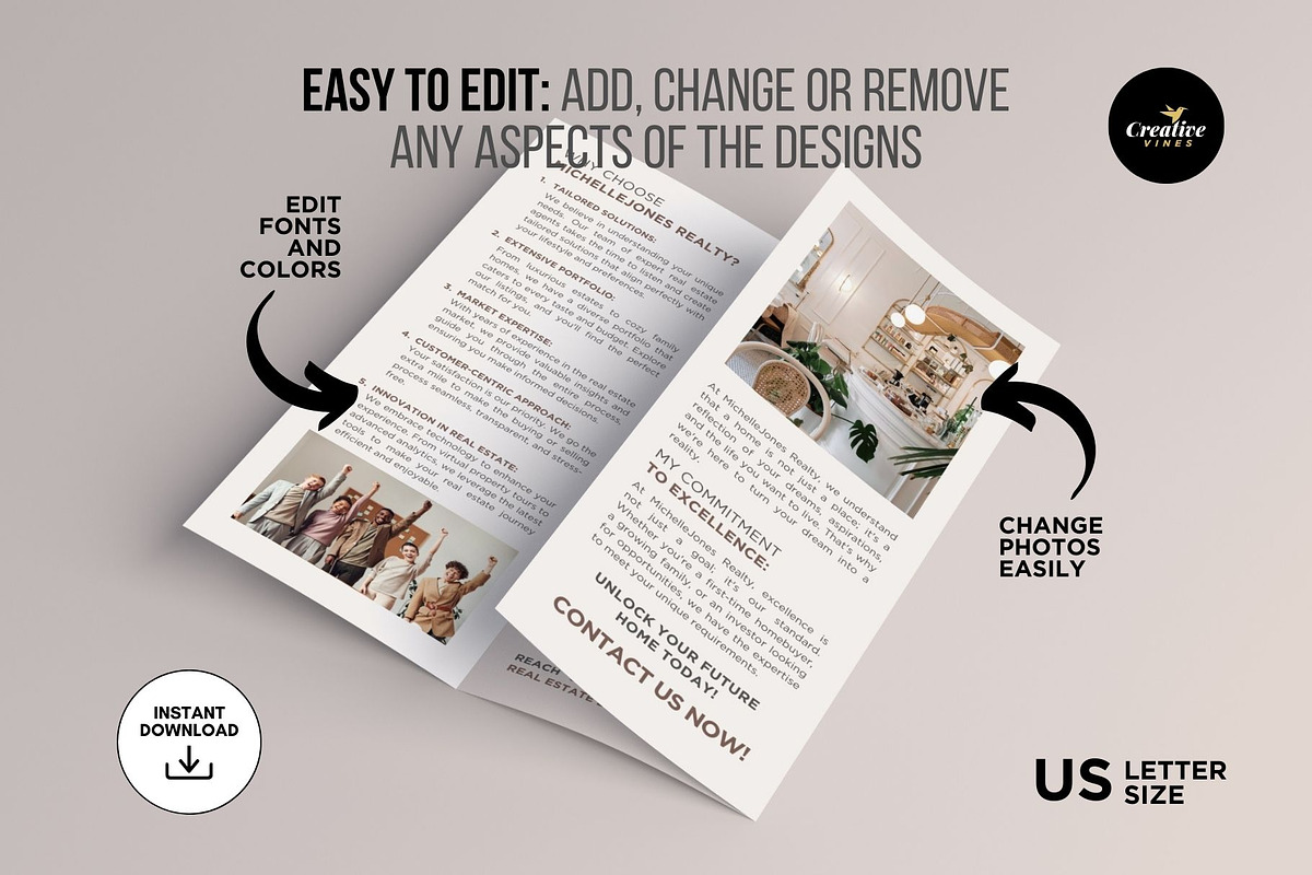 Real Estate Trifold Brochure Canva preview 5