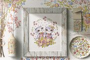 Cute owls. Watercolor collection, an Animal Illustration by UlitkaStudio (Thumbnail 7 of 17)