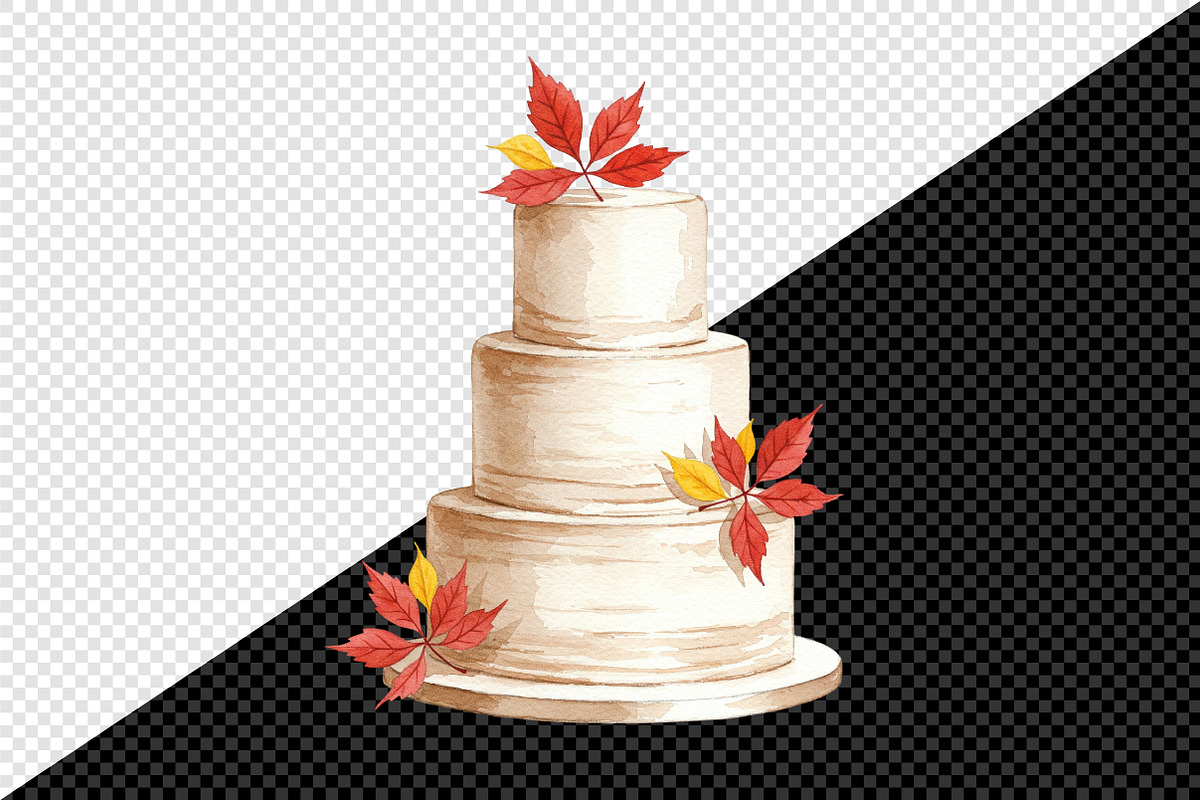 Autumn Wedding Cake PNG Clipart, an Illustration by Creative Art (Photo 2 of 8)