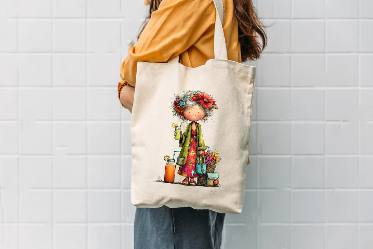 Whimsical Summer Grandma Clipart, an Illustration by CreationArt (Photo 3 of 7)